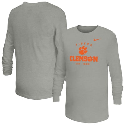  Clemson Tigers Nike Youth Legend Dri-FIT Long Sleeve T-Shirt - Gray