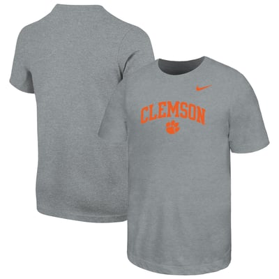  Clemson Tigers Nike Youth Arched Name Drop T-Shirt - Heather Gray