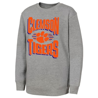 Clemson Tigers Outerstuff Youth Jet Stream Sweatshirt - Gray