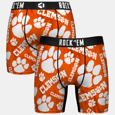  Clemson Tigers Rock Em Youth All Over Logo Boxer Briefs - Orange