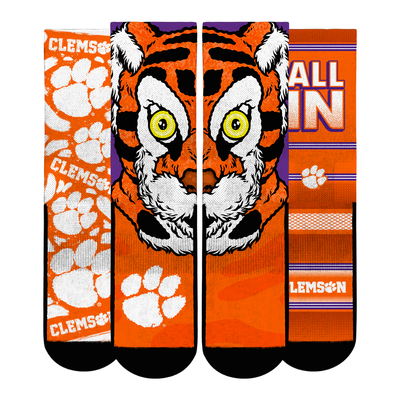  Clemson Tigers Rock Em Youth Fan Favorite Three-Pack Crew Sock Set - Orange