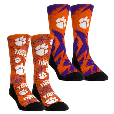  Clemson Tigers Rock Em Youth Game Day Two-Pack Crew Socks Set - Orange
