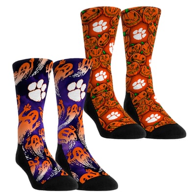  Clemson Tigers Rock Em Youth Halloween Crew Socks 2-Pack Set - Orange