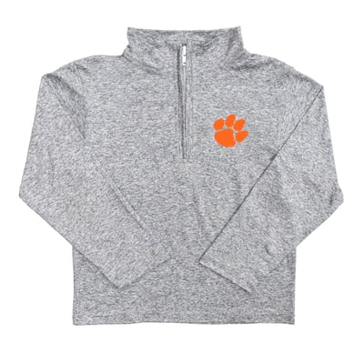  Clemson Tigers Vive La Fete Youth Team Logo Quarter-Zip Sweatshirt - Heather Gray