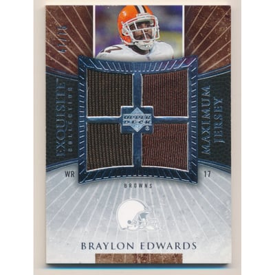 2006 Exquisite Collection Maximum Jersey Silver #XXLBE Braylon Edwards