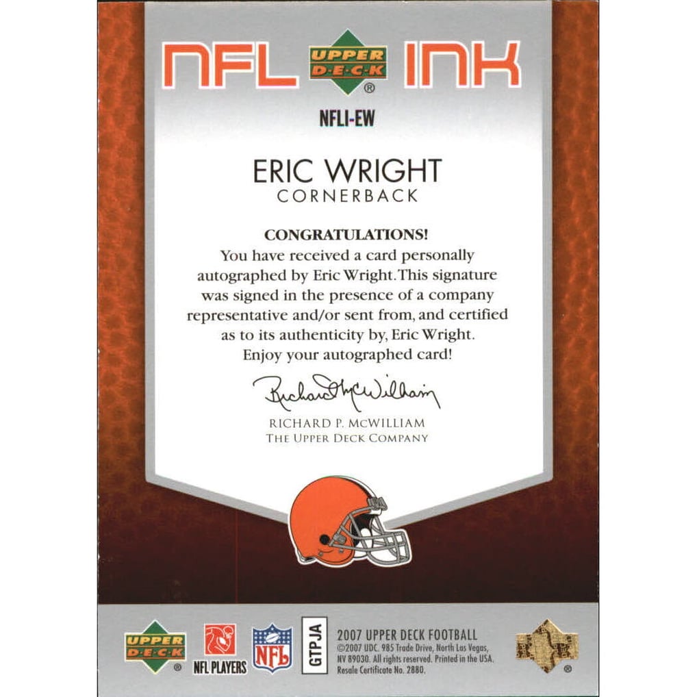 2007 Upper Deck NFL Ink #EW Eric Wright