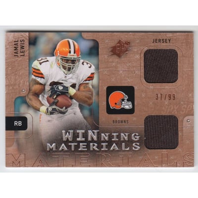 2009 SPx Winning Materials Bronze Dual Swatch #WJL Jamal Lewis