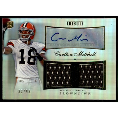 2010 Topps Tribute Autographed Dual Relics #ADRCMI Carlton Mitchell/99