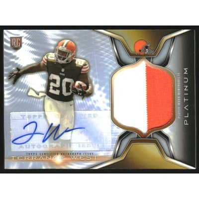 2014 Topps Platinum Rookie Patch Autographs Refractors #ARPTW Terrance West