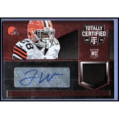 2014 Totally Certified Rookie Autograph Jerseys Platinum Red #169 Terrance West/100