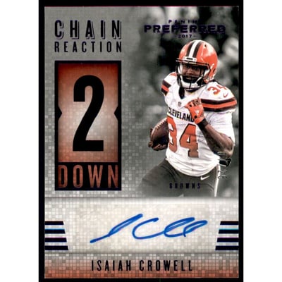 2017 Panini Preferred Chain Reaction Second Down #304 Isaiah Crowell AU/25