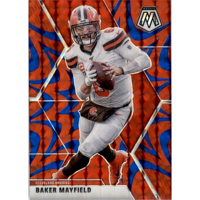 2020 Panini Mosaic Mosaic Reactive Blue #52 Baker Mayfield