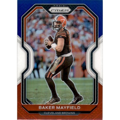 2020 Panini Prizm Prizms Red White and Blue #56 Baker Mayfield