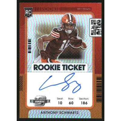 2021 Panini Contenders Optic Rookie Ticket Variation Autographs Orange #128 Anthony Schwartz