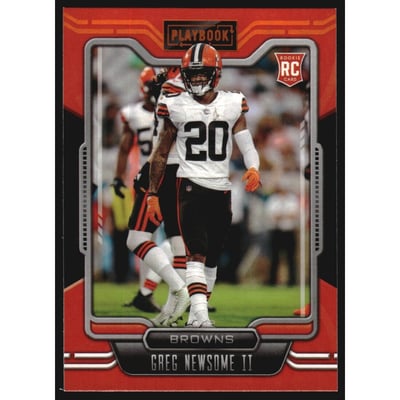 2021 Panini Playbook Orange #150 Greg Newsome II