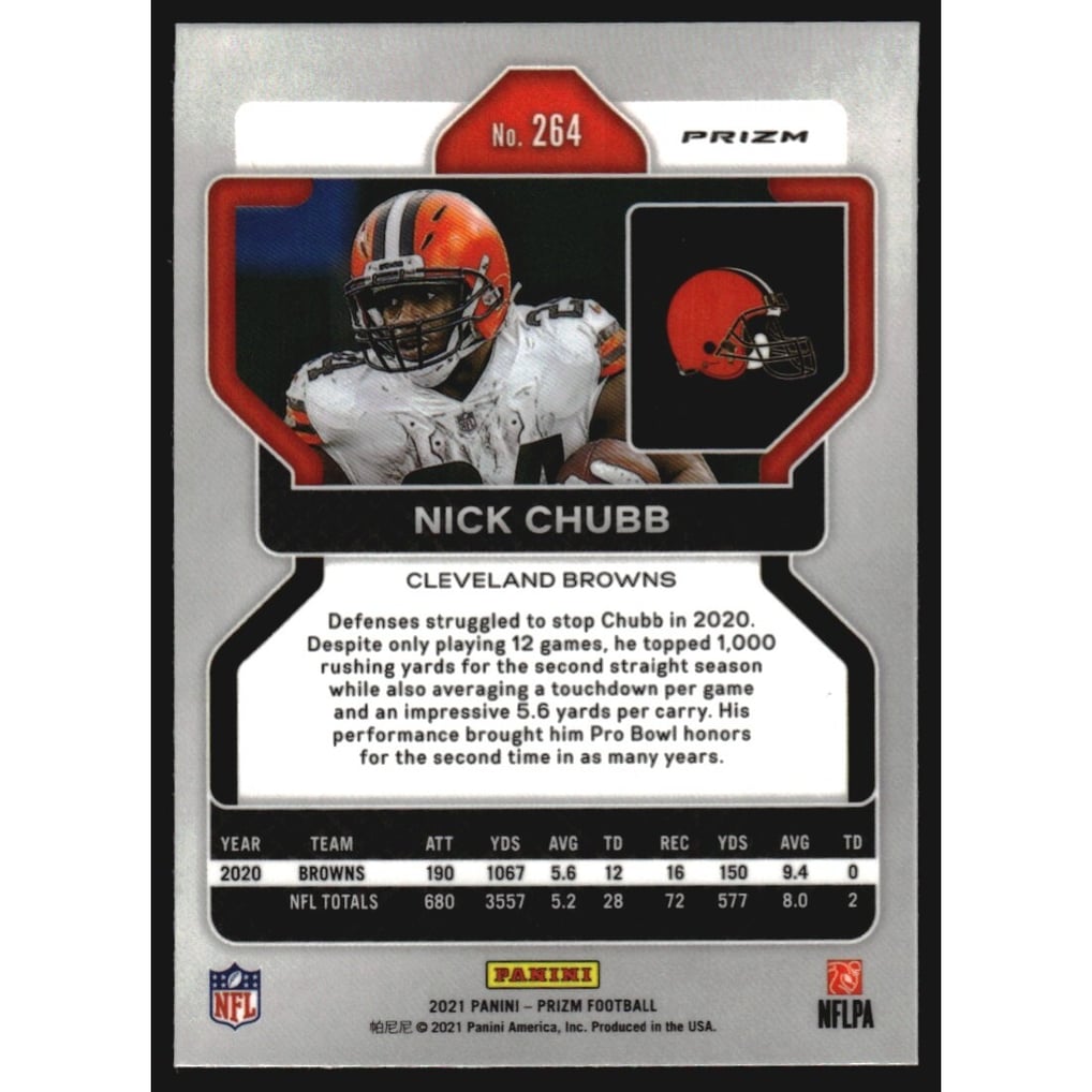 2021 Panini Prizm Prizms Red Ice #264 Nick Chubb