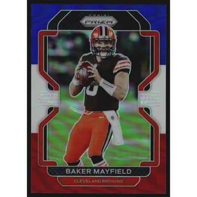 2021 Panini Prizm Prizms Red White and Blue #263 Baker Mayfield