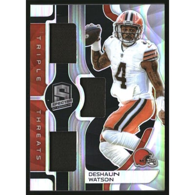 2023 Panini Spectra Triple Threats Materials #23 Deshaun Watson