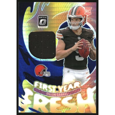 2025 Donruss Optic First Year Fresh Jerseys Blue Hyper #9 Dillon Gabriel
