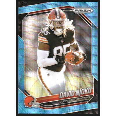 2025 Panini Prizm Prizms Blue Wave #155 David Njoku