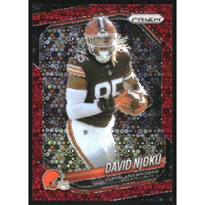 2025 Panini Prizm Prizms No Huddle Red #155 David Njoku