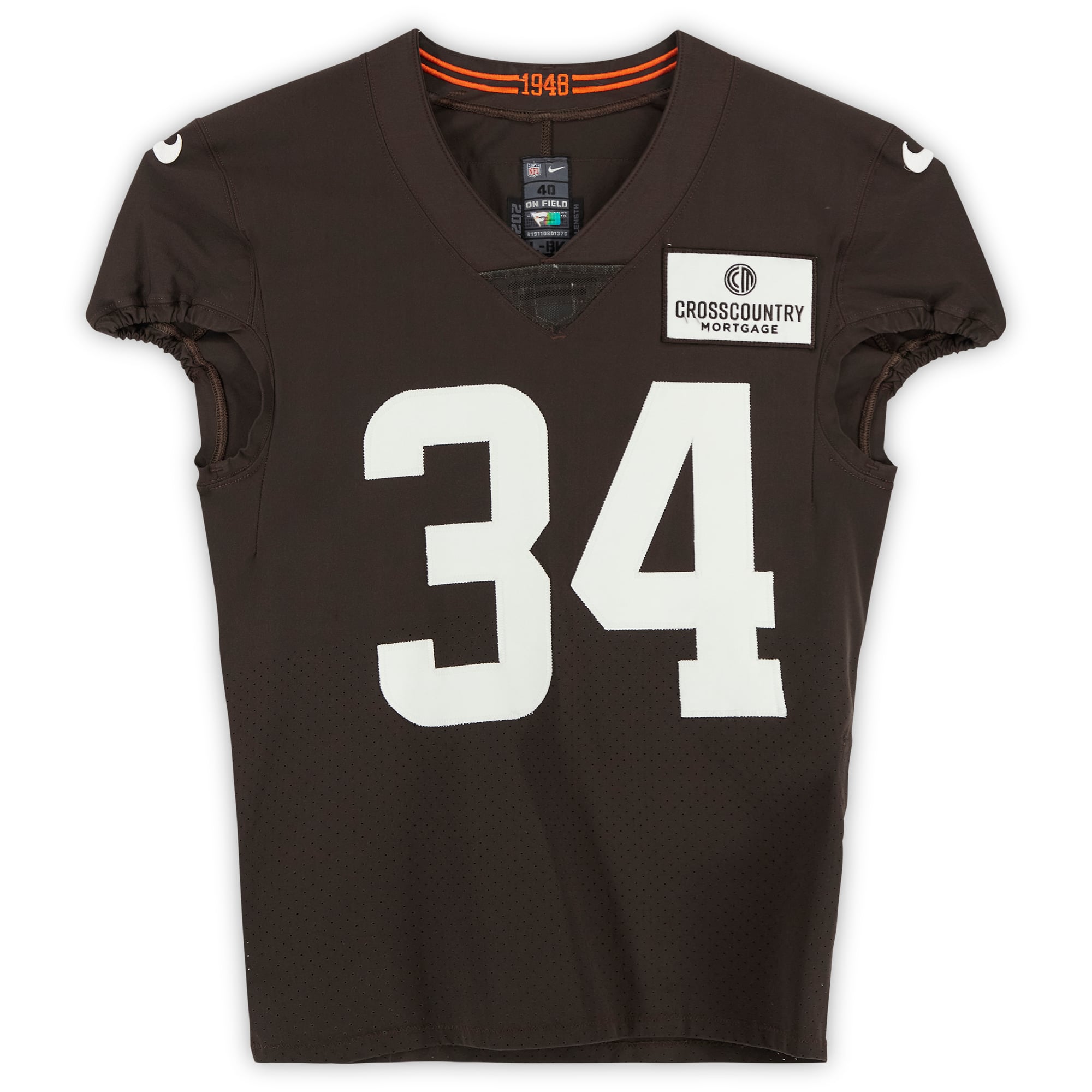 Brian Allen Cleveland Browns Nike Practice-Used #34 Brown Jersey