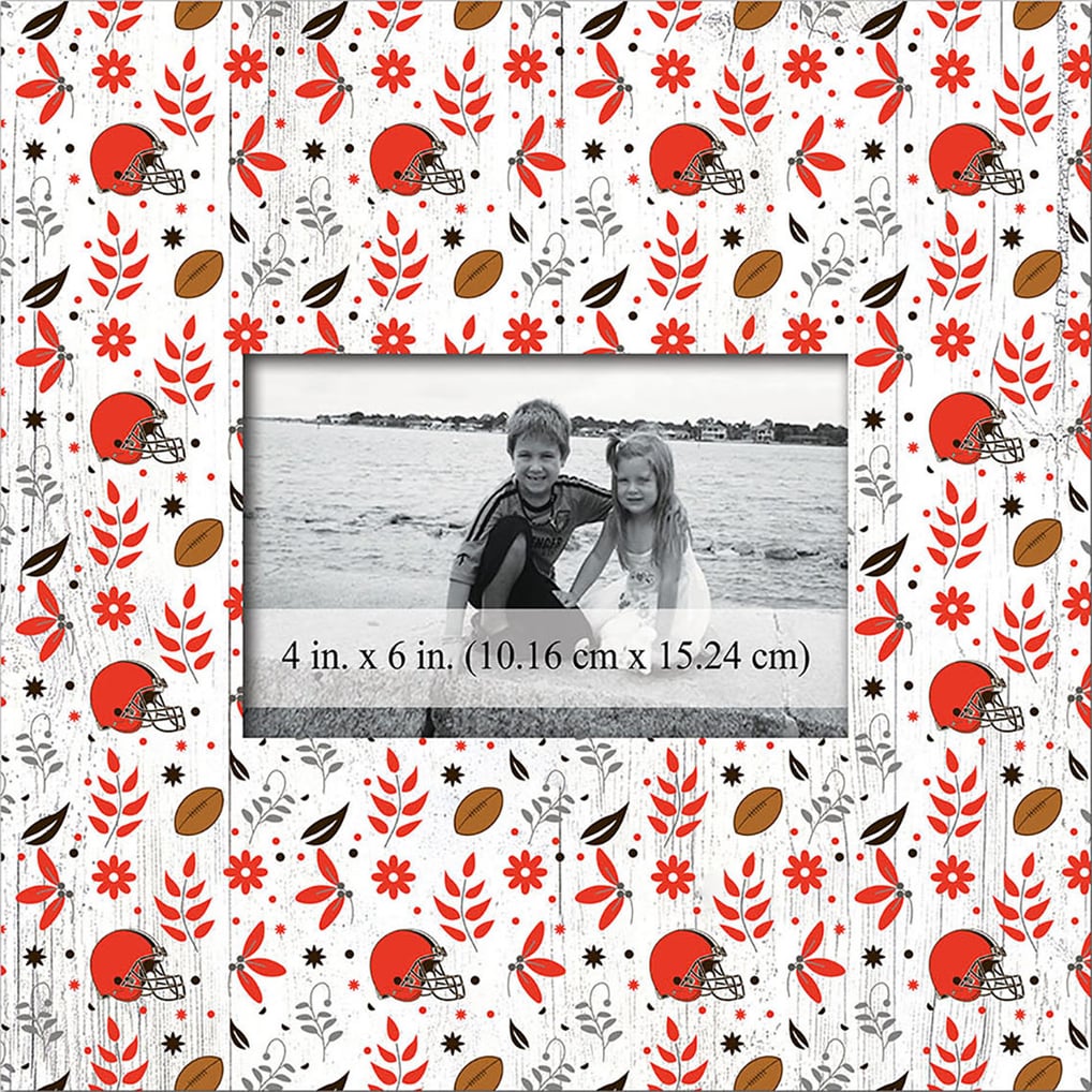 Cleveland Browns 10'' x 10'' Floral Pattern Frame