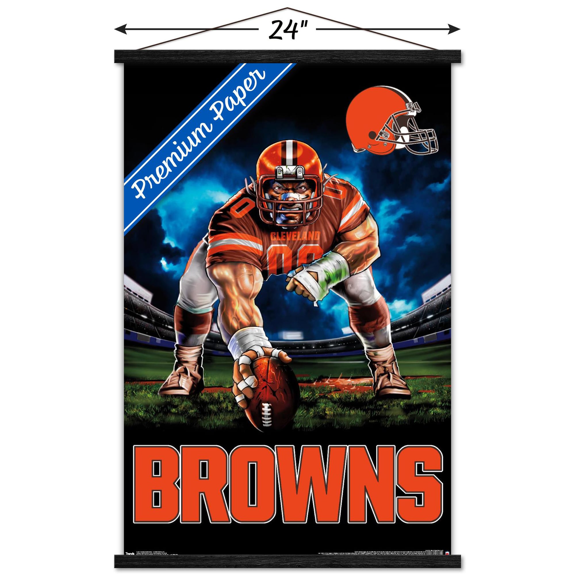 Cleveland Browns 22.4'' x 34'' Magnetic Framed Mascot Poster