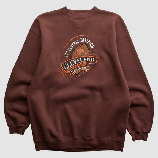 Cleveland Browns CADRE 90s Pullover Sweatshirt - Brown - L by Fanatics Real Vintage