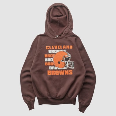 Cleveland Browns Garan 80s Hooded Pullover Sweatshirt - Brown - Yth L by Fanatics Real Vintage