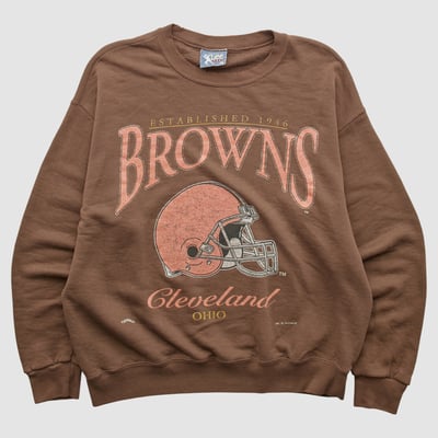 Cleveland Browns Lee Apparel 1995 Pullover Sweatshirt - Brown - L by Fanatics Real Vintage