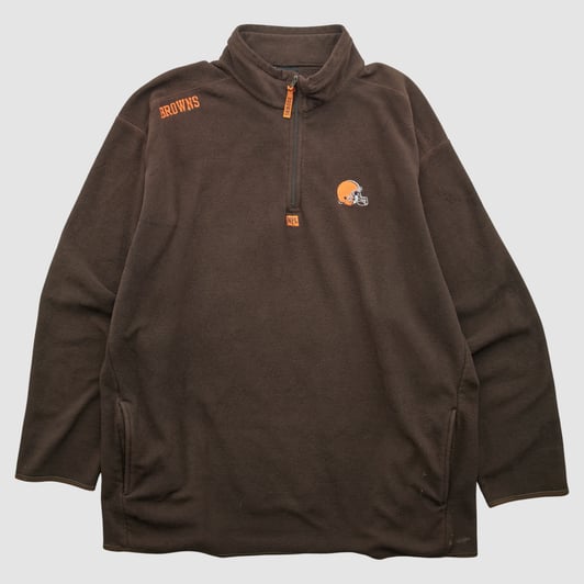 Cleveland Browns NFL 2000s 1/4 Zip Sweatshirt - Brown - XL by Fanatics Real Vintage