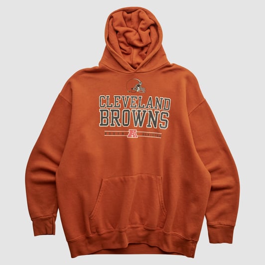 Cleveland Browns NFL 2000s Hooded Pullover Sweatshirt - Orange - M by Fanatics Real Vintage