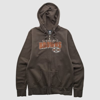 Cleveland Browns NFL 2010s Hooded Full Zip Sweatshirt - Brown - XS by Fanatics Real Vintage