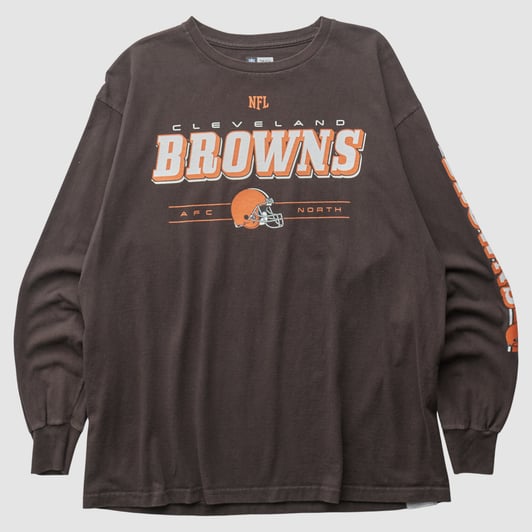 Cleveland Browns NFL 2010s Long Sleeve T-shirt - Brown - L by Fanatics Real Vintage