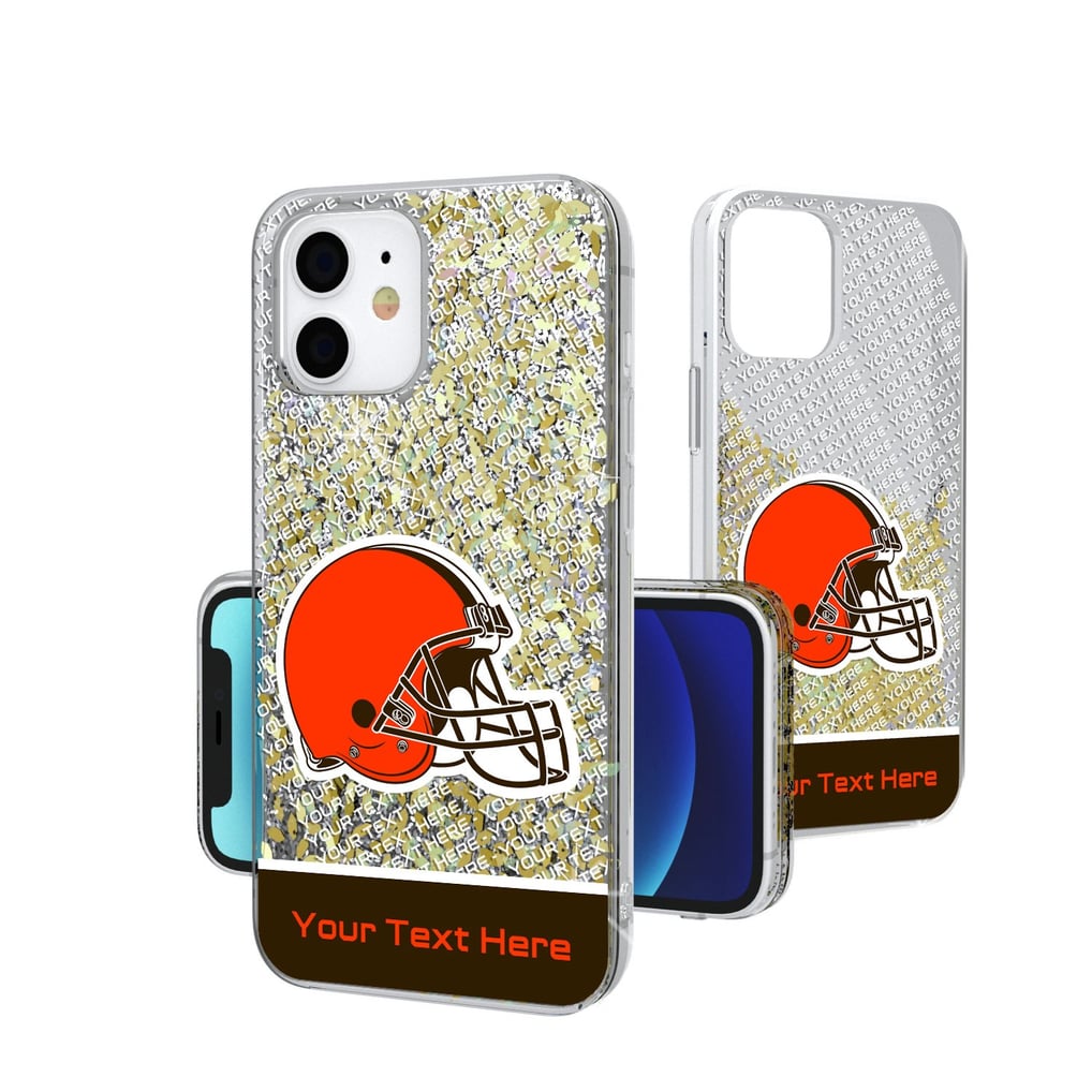 Cleveland Browns Personalized Endzone Plus Design iPhone Glitter Phone Case