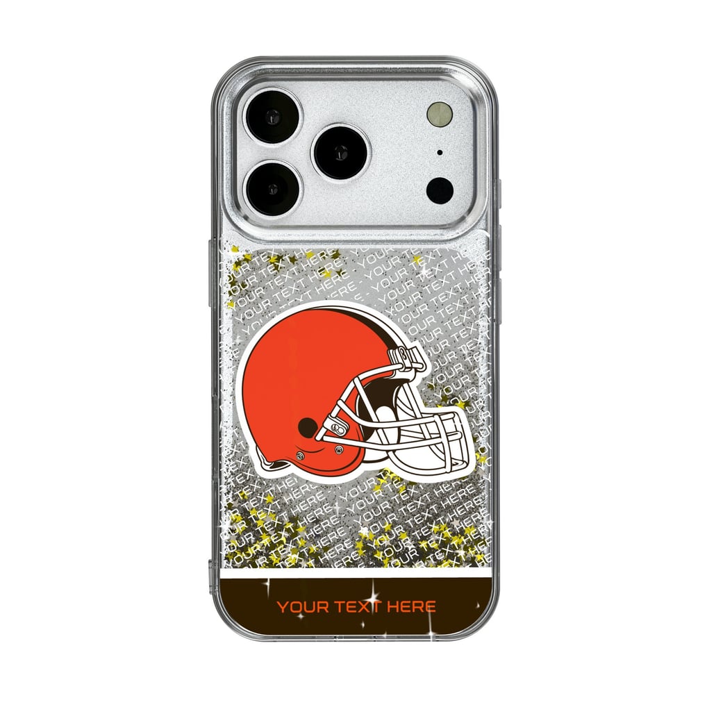 Cleveland Browns Personalized Endzone Plus Design iPhone Glitter Phone Case