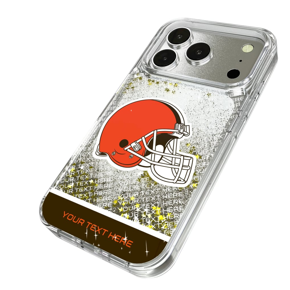 Cleveland Browns Personalized Endzone Plus Design iPhone Glitter Phone Case