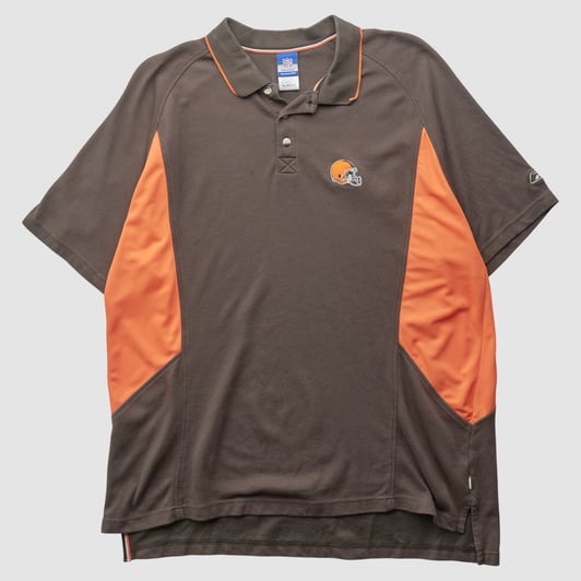 Cleveland Browns Reebok 2000s Polo - Brown - 2XL by Fanatics Real Vintage