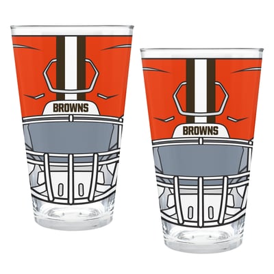 Cleveland Browns Two-Piece 16oz. Helmet Pint Glass Set
