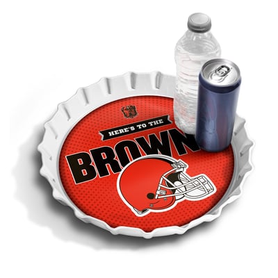 Cleveland Browns Fanpoint 13" Bottle Cap Serving Tray