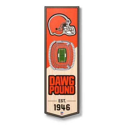 Cleveland Browns Fanpoint 6'' x 19'' 3D StadiumView Banner