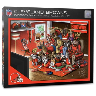 Cleveland Browns Fanpoint Purebred Fans 18'' x 24'' A Real Nailbiter 500-Piece Puzzle