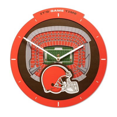 Cleveland Browns Fanpoint StadiumView 3D Wall Clock