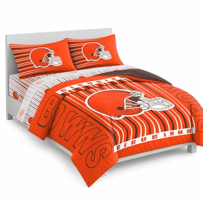 Logo Brands Cleveland Browns Momentum Bed In A Bag - Queen