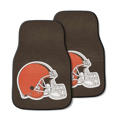 Cleveland Browns Logo Brands Two-Piece Carpet Car Mat Set