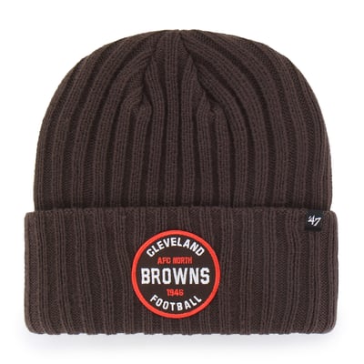  Cleveland Browns '47 Ribbed Snowdrift Cuffed Knit Hat - Brown