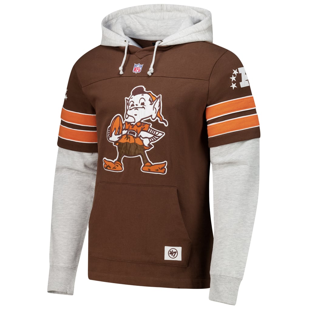 Cleveland Browns '47  Throwback Double Header Blitz Cornerback Hoodie - Brown