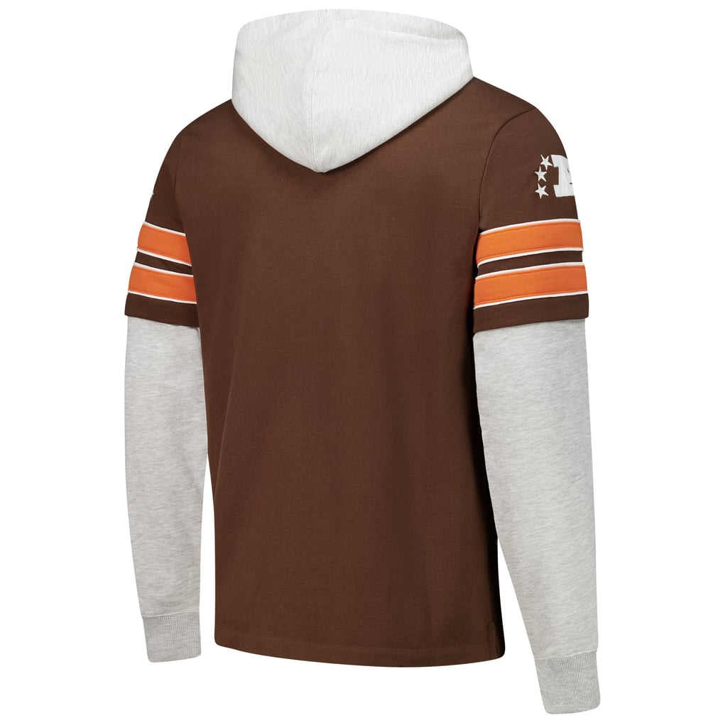 Cleveland Browns '47  Throwback Double Header Blitz Cornerback Hoodie - Brown