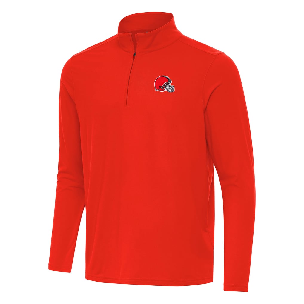 Cleveland Browns Antigua Intent Quarter-Zip Pullover Top - Orange